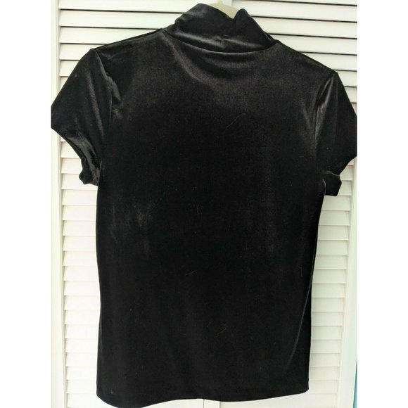 Anne Klein Velveteen/Velvet Top .Black size M - Picture 2 of 4